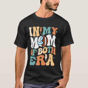 T-shirt Mon ère de maman de football et de volley-ball drô