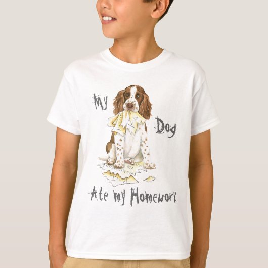 T-shirt Mon Espagnol Springer Anglais A Mangé Mes Devoirs (Devant)
