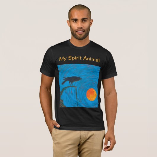 T-shirt Mon Esprit Animal Crow Raven (Devant entier)