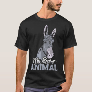 T-shirt Mon esprit animal design âne amoureux et âne