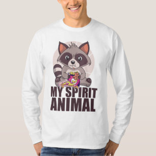 T-shirt MON ESPRIT ANIMAL Drôle Panda Raccoon Mange Mème D