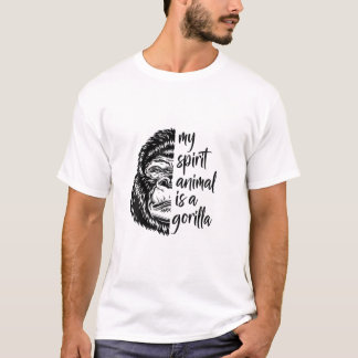 T-shirt Mon Esprit Animal Est Un Gorille - Singe, Drôle Go