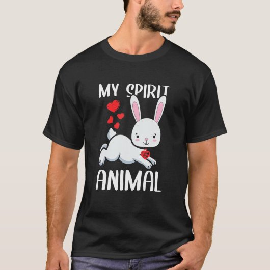 T-shirt Mon Esprit Animal Rabbit Je t'aime Coeur Valentine (Devant)