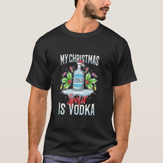 T-shirt Mon esprit de Noël est la vodka Long Sleeve (Devant)