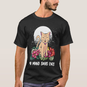 T-shirt Mon esprit dit Chats Chat Maman Humour Chat Papa C