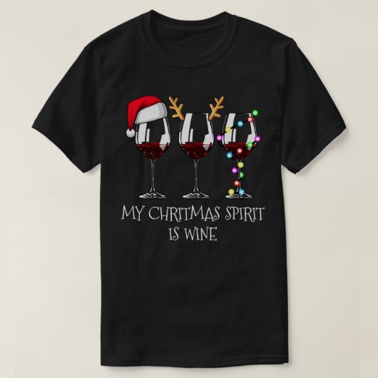 T-shirt Mon Esprit Noël Est Vin Vin Drôle Vin Noël T (Design devant)