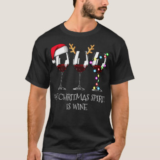 T-shirt Mon Esprit Noël Est Vin Vin Drôle Vin Noël T