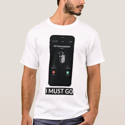 T-shirt Mon Euphonium appelle Go Funny Music Gig (Devant)