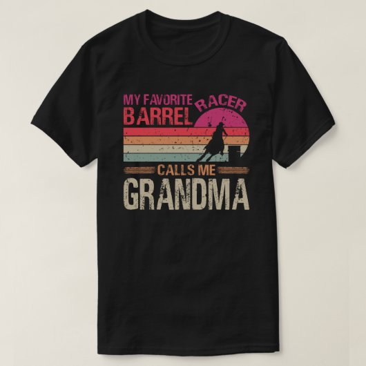 T-shirt Mon Favori Barrel Racer M'Appelle Grand-Mère Vinta (Design devant)