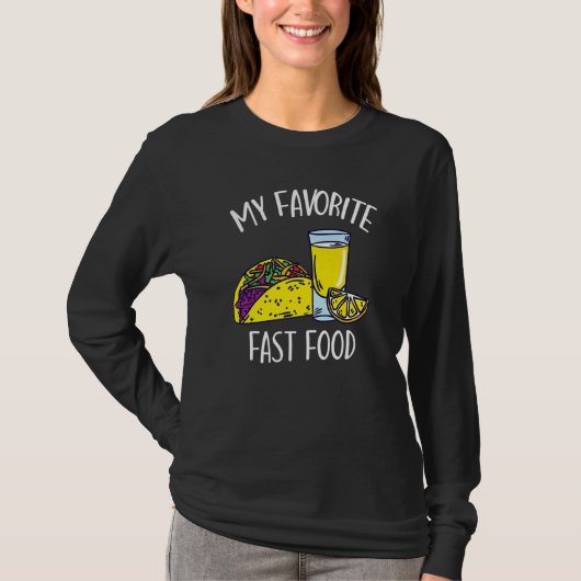 T-shirt Mon Favori Restauration Rapide Taco Tequila Cinco (Devant)