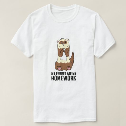 T-shirt Mon Ferret A Mangé Ma Maison (Design devant)