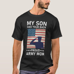 T-shirt Mon fils a ton dos Fier Armée maman - USA American