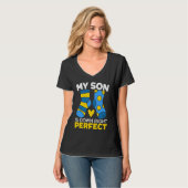 T-shirt Mon fils est tout simplement parfait chromosome su (Devant entier)