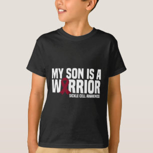 T-shirt Mon Fils Est Un Guerrier Burgundy Ribbon Cellule D