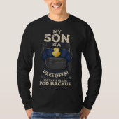 T-shirt Mon Fils Est Un Policier Fière Police Maman Papa C (Devant)