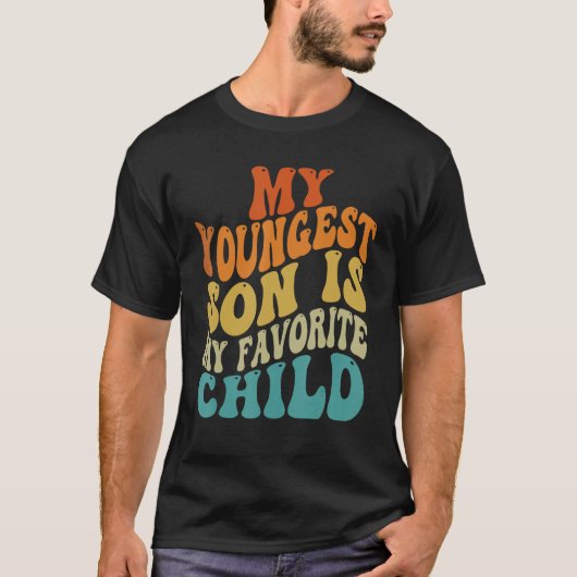 T-shirt Mon Fils Le Plus Jeune Est Mon Enfant Parent Préfé (Devant)