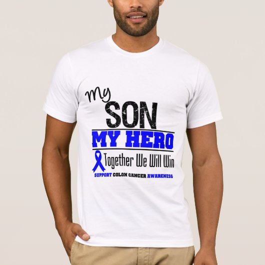 T-shirt Mon fils, mon cancer du colon de héros (Devant)
