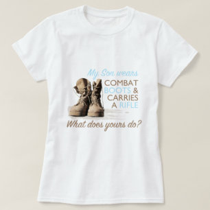T-shirt Mon fils porte des bottes de combat