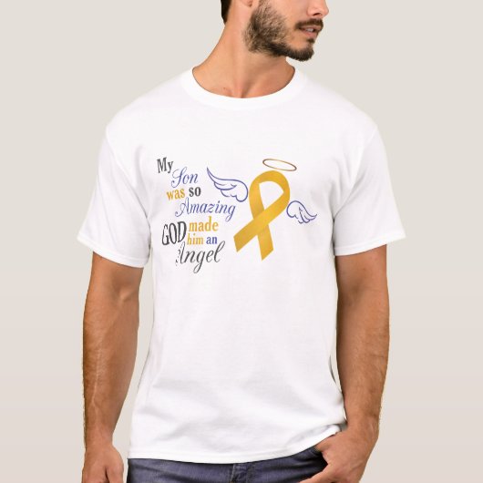T-shirt Mon fils un ange - Cancer d'annexe (Devant)