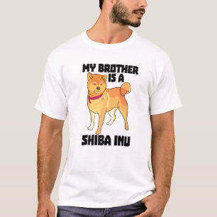 T-shirt Mon Frère Est Shiba Inu Drôle Femmes Chasse Chie