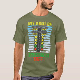 T-shirt Mon Genre D'Arbre De Noël Drag Racing Drôle Noël