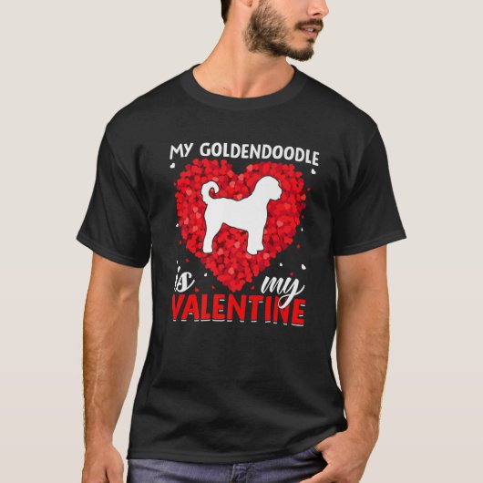 T-shirt Mon Goldendoodle Est Mon Valentine Goldendoodle Va (Devant)