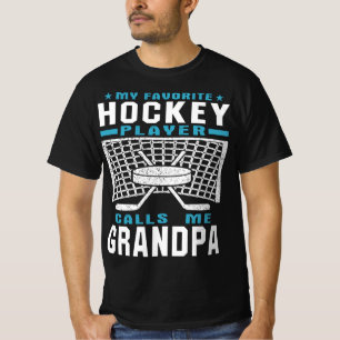 T-shirt Mon grand-père joueur de hockey favori Grand-paren