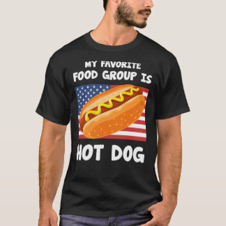 T-shirt Mon Groupe Alimentaire Préféré Est Hot Dog US Drap