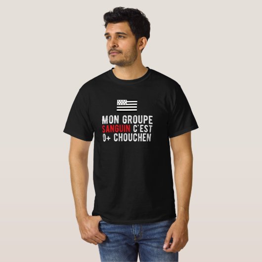 T-shirt Mon groupe sanguin c’est O+ Chouchen (Devant entier)
