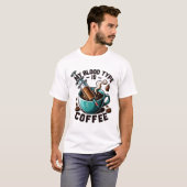 T-shirt Mon groupe sanguin est Café (Devant entier)