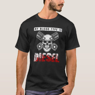 T-shirt Mon groupe sanguin est Diesel Mechanic Tee, Camion