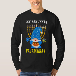 T-shirt Mon Hanoukka Pajamakah Cute Gnomes Hanoukka Menora