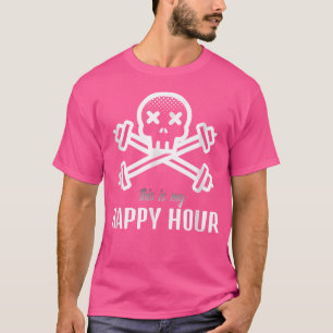 T-shirt Mon Happy Hour Skull Et Crossbones Barbell