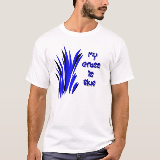 T-SHIRT MON HERBE EST BLEUE (Devant)