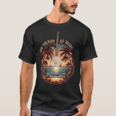 T-shirt Mon herbe est Blue Banjo Retro Sunset Bluegrass (Devant)