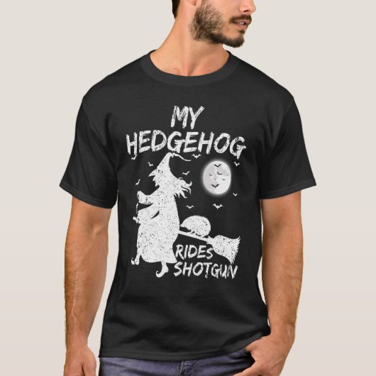 T-shirt Mon hérisson roule Shotgun Witch Hedgehog Hallowee (Devant)