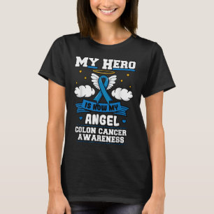 T-shirt Mon Héros Est Maintenant Mon Ange Colon Cancer Ble