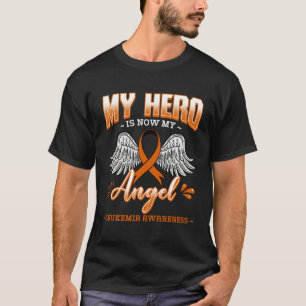T-shirt Mon héros est maintenant mon ange leucémie moelle