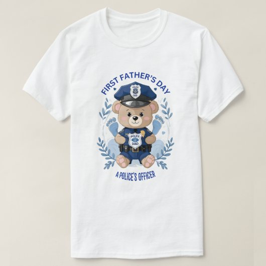 T-shirt 👮 💙 "Mon Héros, Mon Papa" - Fête du Père (Design devant)