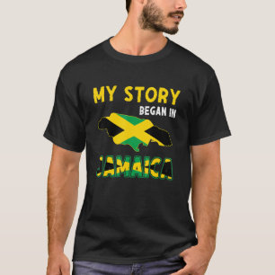 T-shirt Mon Histoire A Commencé En Jamaïque Flag Pride Jam