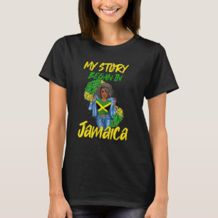 T-shirt Mon Histoire A Commencé En Jamaïque Reine-Africain