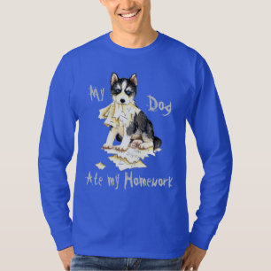 T-shirt Mon Husky A Mangé Mes Devoirs