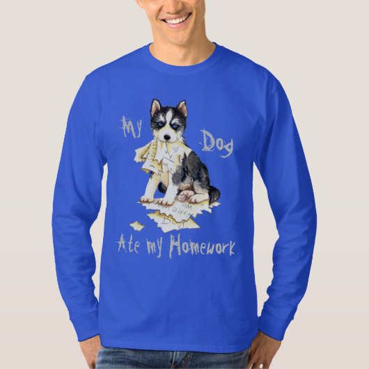 T-shirt Mon Husky A Mangé Mes Devoirs (Devant)