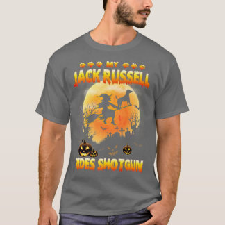 T-shirt Mon Jack Russell Circule Shotgun sorcier Broomstic