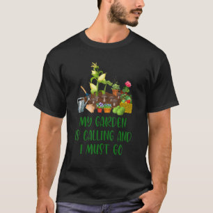 T-shirt Mon Jardin Appelle Gardener Gardening Vegetari