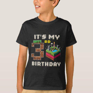T-shirt Mon jeu pixel de 3ème anniversaire 3 Gâteau Vidéo 