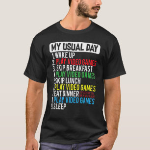T-shirt Mon Jeu Vidéo Jour Habituel Enfants Garçons Hommes