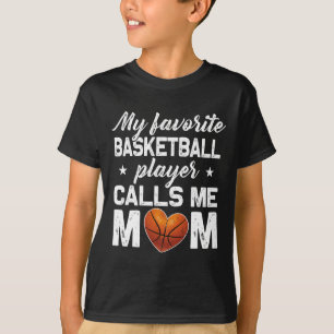 T-shirt Mon Joueur Bysketbyll Favori M'Appelle Maman