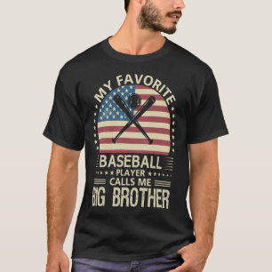 T-shirt Mon Joueur De Baseball Favori M'Appelle BIG BROTHE