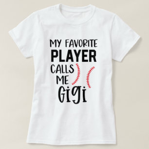 T-shirt Mon joueur de baseball préféré m'appelle cadeau